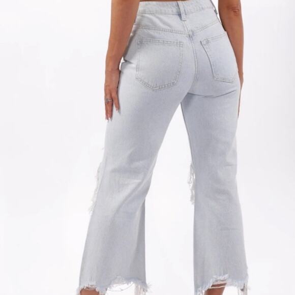 Vervet Gray Leslie 90’s Vintage Flare Wide Leg Crop Jeans Sz 26 - Picture 10 of 12